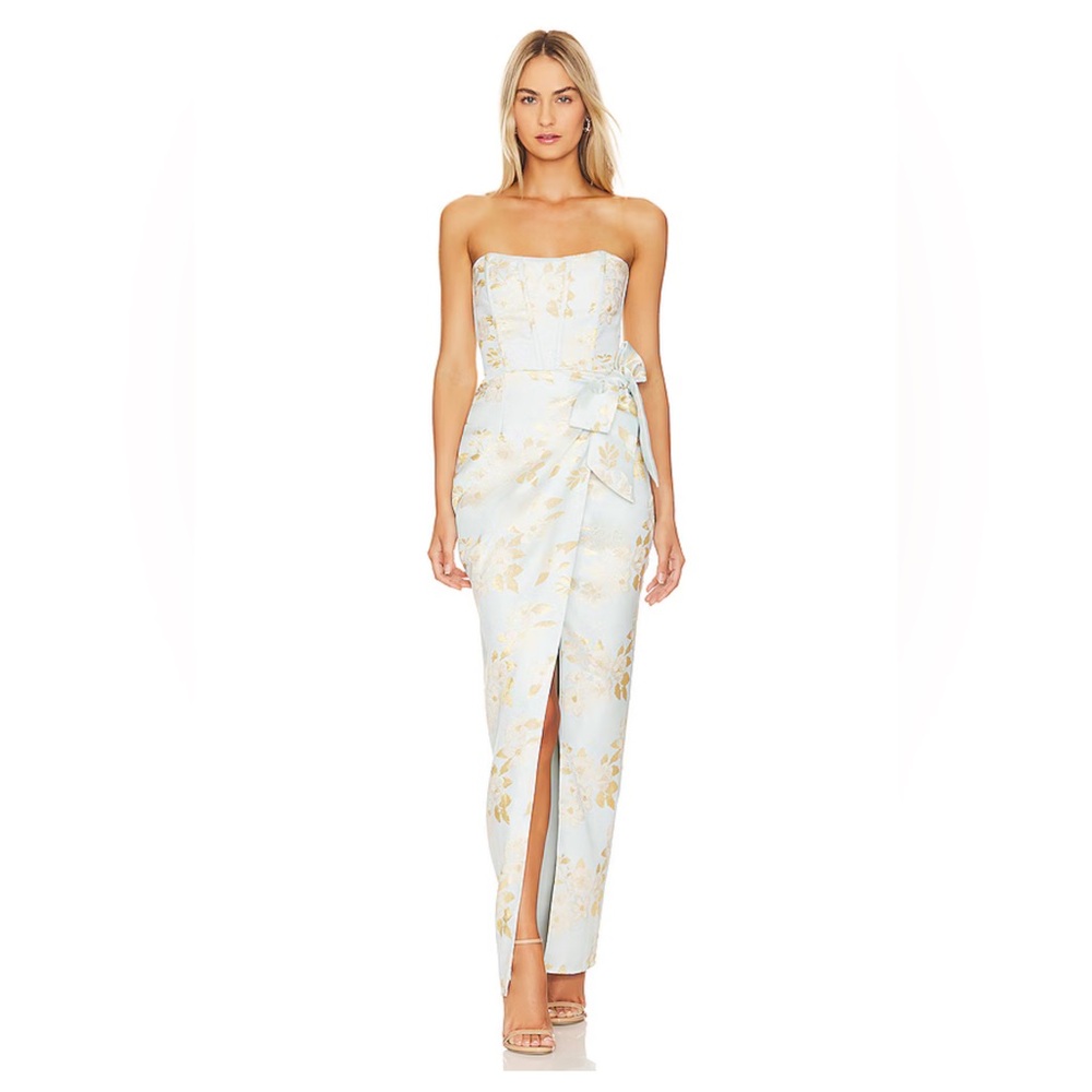 June Gown in Ballad Blue Baroque Floral